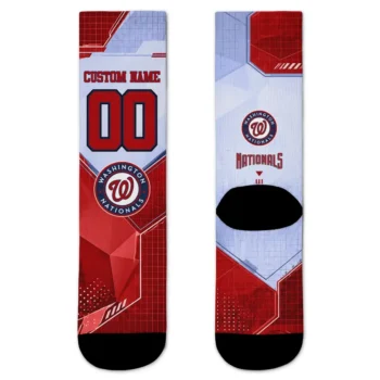 Washington Nationals Socks Custom Geometric Tech Red Best Selling