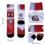 Washington Nationals Socks Custom Geometric Tech Red Best Selling