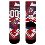 Washington Nationals Socks - Custom Woodland Camo Red