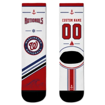 Washington Nationals Socks - Customized Nautical Icons Red White