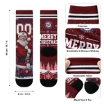 Washington Nationals Socks Customized Snowy Scene Red White Best Selling