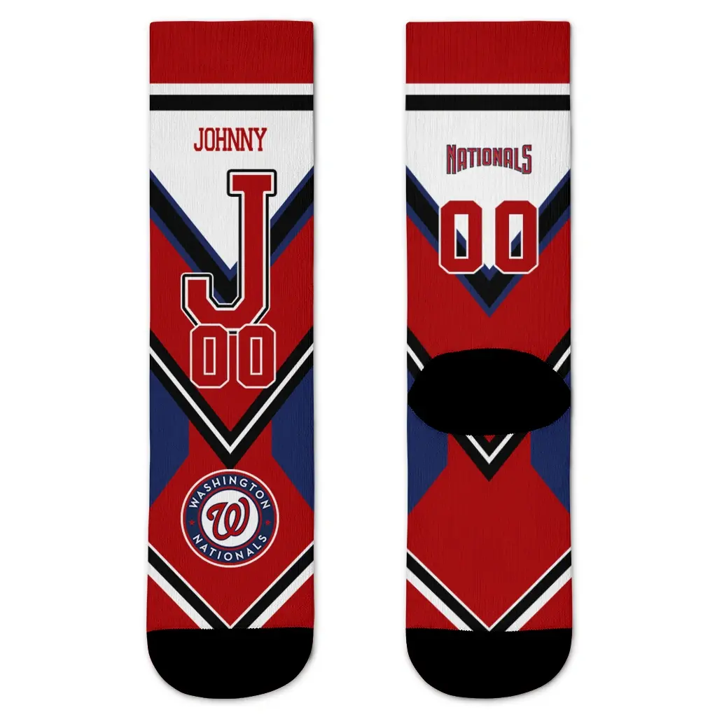 Washington Nationals Socks Personalized Arrow Blocks Red Best Selling Washington Nationals Socks Personalized Arrow Blocks Red Best Selling