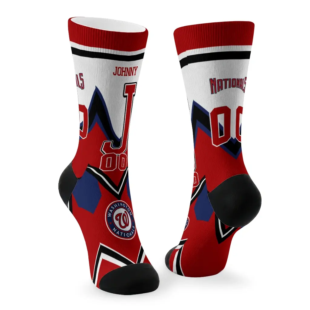Washington Nationals Socks Personalized Arrow Blocks Red Fashion Forward Washington Nationals Socks Personalized Arrow Blocks Red Fashion Forward