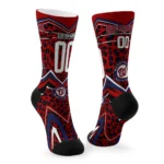 Washington Nationals Socks Personalized Leopard Print Red Black Best Selling