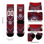 Washington Nationals Socks Personalized Leopard Print Red Black Best Selling
