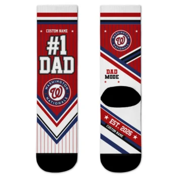Washington Nationals Socks - Personalized Pinstripe Chevron Red White