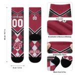 Washington State Cougars Socks Custom Argyle Pattern Crimson Best Selling