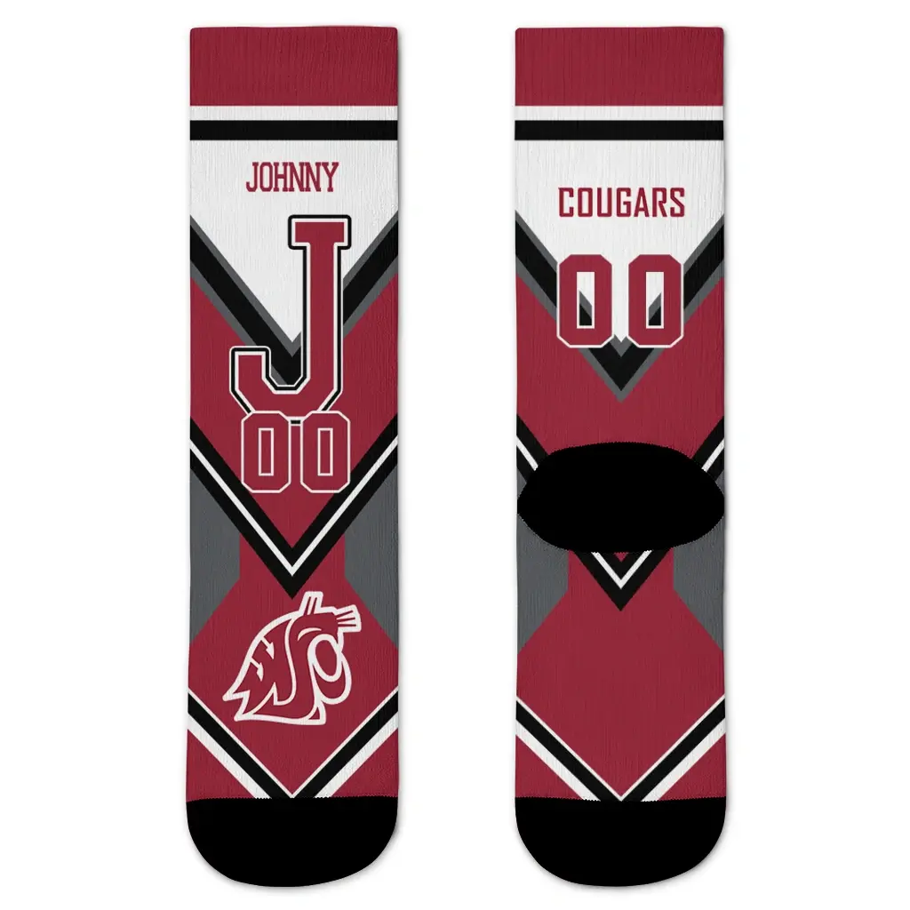 Washington State Cougars Socks Custom Arrow Blocks Crimson Best Selling Washington State Cougars Socks Custom Arrow Blocks Crimson Best Selling