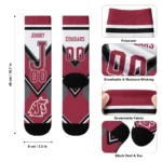 Washington State Cougars Socks Custom Arrow Blocks Crimson Best Selling