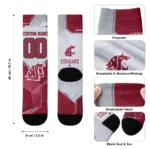 Washington State Cougars Socks Custom Geometric Tech Crimson Best Selling