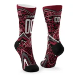 Washington State Cougars Socks Custom Leopard Print Crimson Black Best Selling