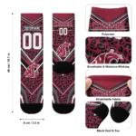 Washington State Cougars Socks Custom Leopard Print Crimson Black Best Selling
