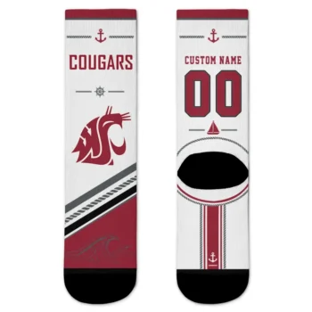 Washington State Cougars Socks Custom Nautical Icons Crimson White Best Selling
