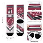 Washington State Cougars Socks Custom Pinstripe Chevron Crimson White Best Selling