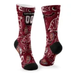 Washington State Cougars Socks Custom Scattered Icons Crimson Best Selling