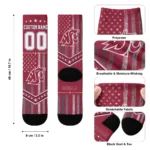 Washington State Cougars Socks Custom Star Stripes Crimson White Best Selling