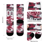 Washington State Cougars Socks Custom Woodland Camo Crimson Best Selling