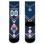 Washington Wizards Socks Custom Argyle Pattern Blue Best Selling
