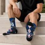 Washington Wizards Socks Custom Argyle Pattern Blue Best Selling