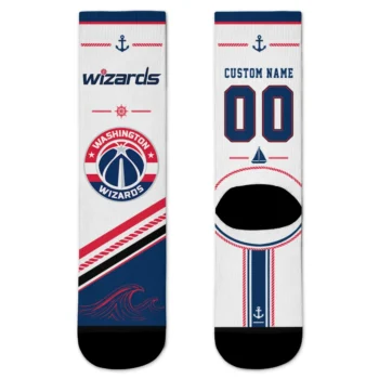 Washington Wizards Socks - Custom Nautical Icons Blue White