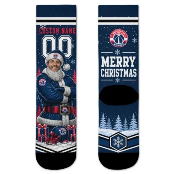 Washington Wizards Socks Custom Snowy Scene Blue White Best Selling