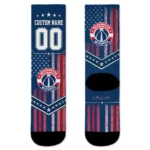 Washington Wizards Socks Custom Star Stripes Blue White Best Selling