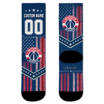 Washington Wizards Socks Custom Star Stripes Blue White Best Selling