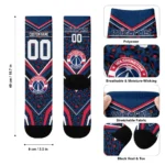 Washington Wizards Socks Customized Leopard Print Blue Black Best Selling