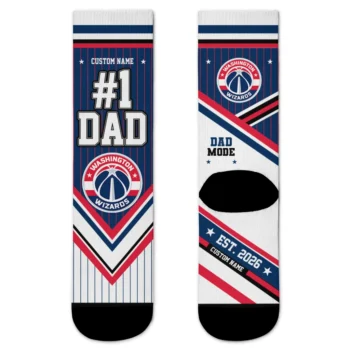 Washington Wizards Socks - Customized Pinstripe Chevron Blue White