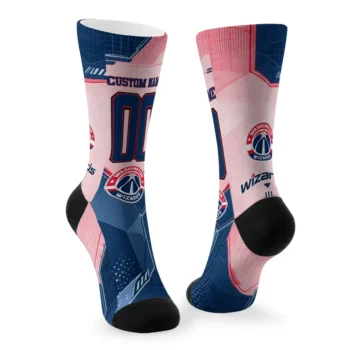 Washington Wizards Socks Personalized Geometric Tech Blue Fashion Forward