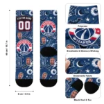 Washington Wizards Socks Personalized Scattered Icons Blue Best Selling