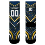 West Virginia Mountaineers Socks Custom Leopard Print Blue Black Best Selling