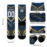 West Virginia Mountaineers Socks Custom Leopard Print Blue Black Best Selling