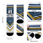 West Virginia Mountaineers Socks Custom Pinstripe Chevron Blue White Best Selling