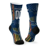 West Virginia Mountaineers Socks Custom Star Stripes Blue White Best Selling