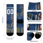 West Virginia Mountaineers Socks Custom Star Stripes Blue White Best Selling