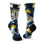 West Virginia Mountaineers Socks Custom Woodland Camo Blue Best Selling