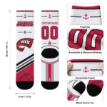 Western Kentucky Hilltoppers Socks Personalized Nautical Icons Red White Best Selling