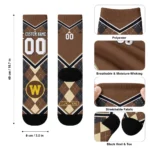 Western Michigan Broncos Socks Custom Argyle Pattern Brown Best Selling