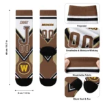 Western Michigan Broncos Socks Custom Arrow Blocks Brown Best Selling