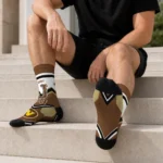 Western Michigan Broncos Socks Custom Arrow Blocks Brown Best Selling