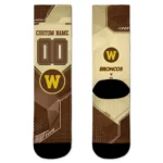 Western Michigan Broncos Socks Custom Geometric Tech Brown Best Selling