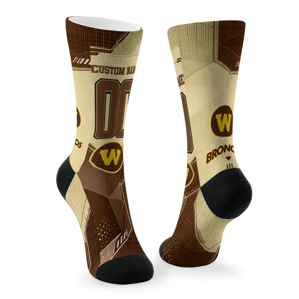 Western Michigan Broncos Socks Custom Geometric Tech Brown Fashion Forward Western Michigan Broncos Socks Custom Geometric Tech Brown Fashion Forward