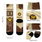 Western Michigan Broncos Socks Custom Geometric Tech Brown Best Selling