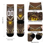 Western Michigan Broncos Socks Custom Leopard Print Brown Black Best Selling