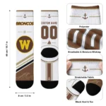 Western Michigan Broncos Socks Custom Nautical Icons Brown White Best Selling