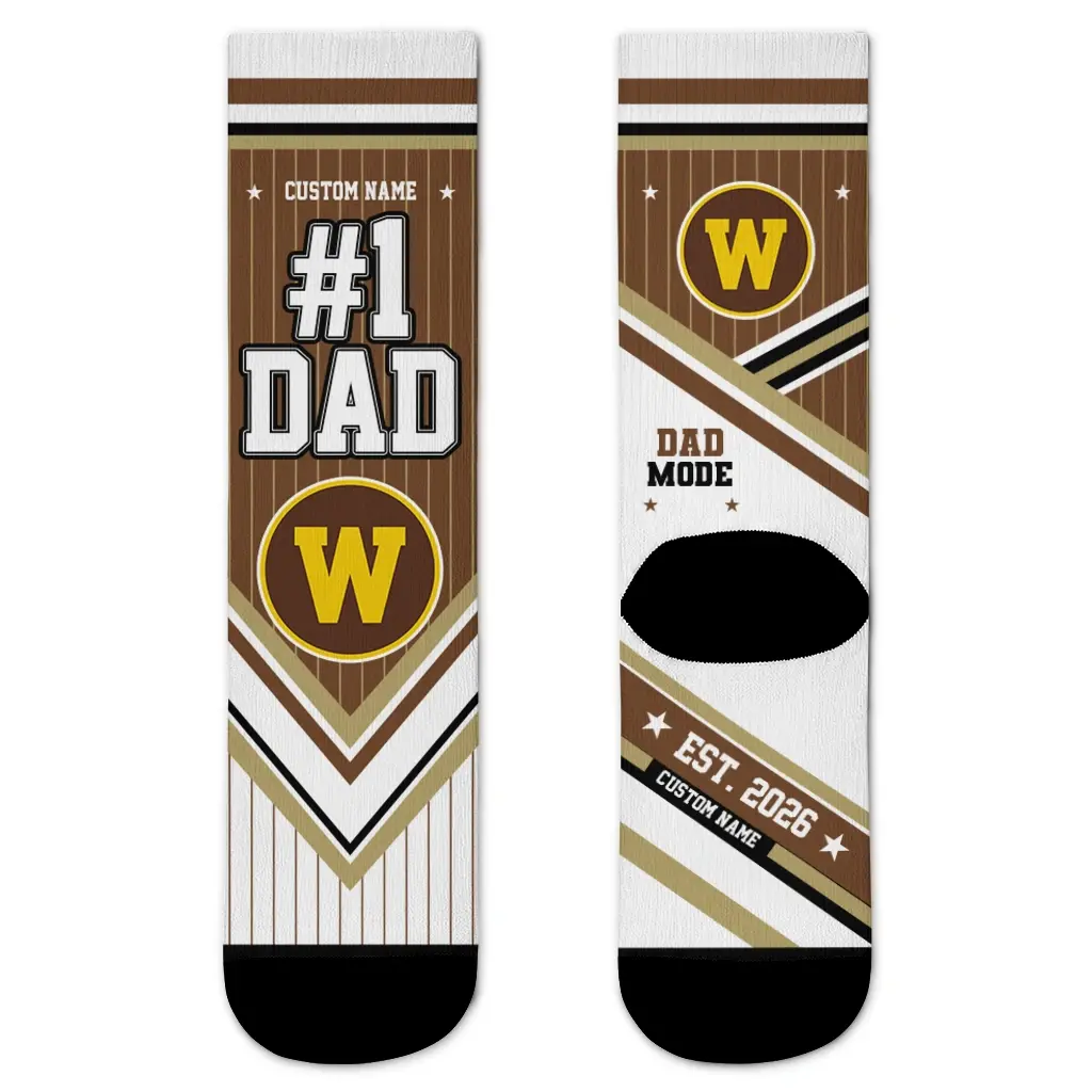 Western Michigan Broncos Socks Custom Pinstripe Chevron Brown White Best Selling Western Michigan Broncos Socks Custom Pinstripe Chevron Brown White Best Selling