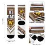 Western Michigan Broncos Socks Custom Pinstripe Chevron Brown White Best Selling