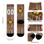 Western Michigan Broncos Socks Custom Star Stripes Brown White Best Selling