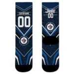 Winnipeg Jets Socks Custom Leopard Print Blue Black Best Selling